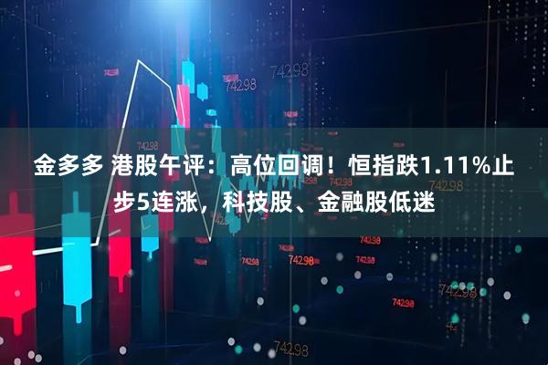 金多多 港股午评：高位回调！恒指跌1.11%止步5连涨，科技股、金融股低迷